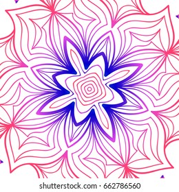 Vector vintage floral pattern. oriental ornament. mandala concept. vector illustration. for coloring book, greeting card, invitation, tattoo. Anti-stress therapy pattern.