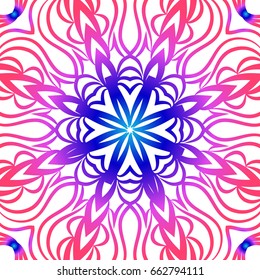Vector vintage floral pattern. oriental ornament. mandala concept. vector illustration. for coloring book, greeting card, invitation, tattoo. Anti-stress therapy pattern.