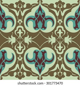 Vector vintage floral pattern, seamless abstract background. Colorful pattern can be used for textile, wallpaper, pattern fills, web page background, surface textures, packaging, and invitations 