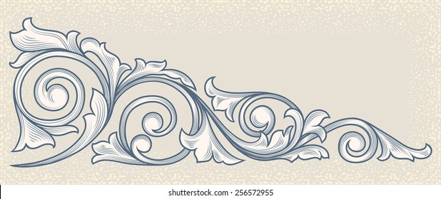 Vector vintage floral scroll