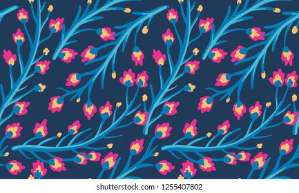 Vector vintage floral seamless pattern with small flowers. Vintage floral pattern.