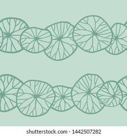 Vector vintage floral seamless pattern print with lotus leaves elements. Great for subtle, botanical, modern backgrounds, fabric, scrapbooking, packaging, invitations, wallpaper, wrapping paper.