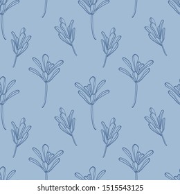 Vector vintage floral seamless pattern print. Great for subtle, botanical, modern backgrounds, fabric, scrapbooking, packaging, invitations, wallpaper, wrapping paper.