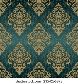 Vector vintage floral seamless pattern element. Vector damask seamless pattern background. Damask wallpaper. Turkish, Indian