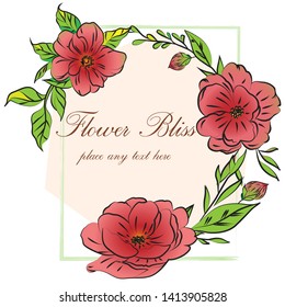 Vector Vintage floral text box frame