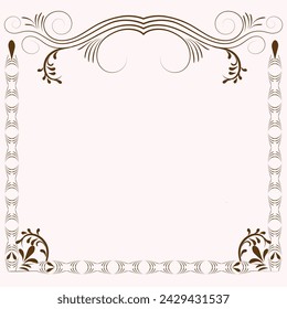 vector vintage flourish ornament frame for invitation card