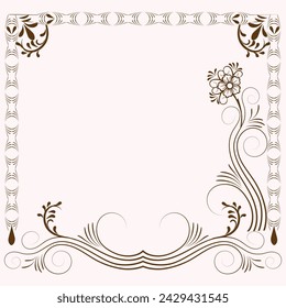 vector vintage flourish ornament frame for invitation card