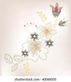 vector vintage flower