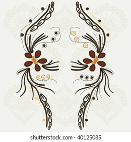 vector vintage flower