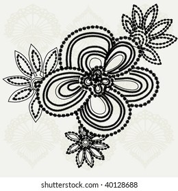 vector vintage flower