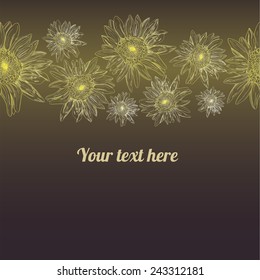 Vector vintage flower design. Vector hand drawing flower. Element of decoration textile, gift card, wedding invitation. Card template.