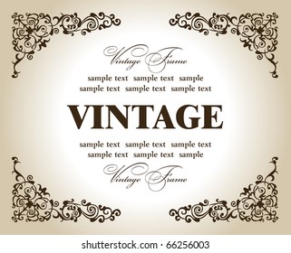 vector vintage flower frame imperial ornament decor