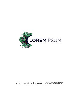 Vector vintage flower logo template illustration for branding