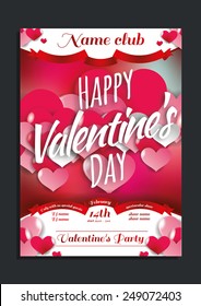 vector vintage flyer for Valentine's Day with a blurred background, can be used in the development of posters and invitation cards