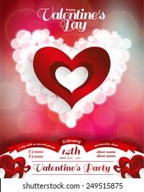 vector vintage flyer for Valentine's Day with a blurred background, can be used in the development of posters and invitation cards