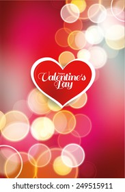vector vintage flyer for Valentine's Day with a blurred background, can be used in the development of posters and invitation cards