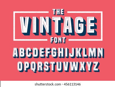 Vector Of Vintage Font And Alphabet