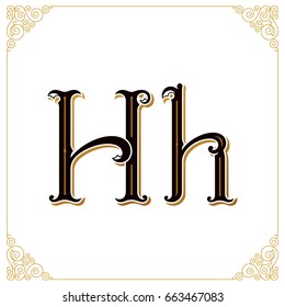 Vector Vintage Font. Letter and monogram in the calligraphic style. Qualitative manual work for the logo. Alphabet in the Baroque style