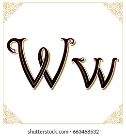 Fuente vectorial vintage. Letra y monograma en el estilo caligráfico. Trabajo manual cualitativo para el logotipo. Alfabeto de estilo barroco