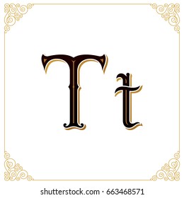 Vector Vintage Font. Letter and monogram in the calligraphic style. Qualitative manual work for the logo. Alphabet in the Baroque style