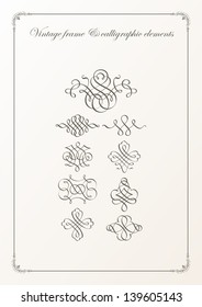 Vector - vintage frame & calligraphic elements 