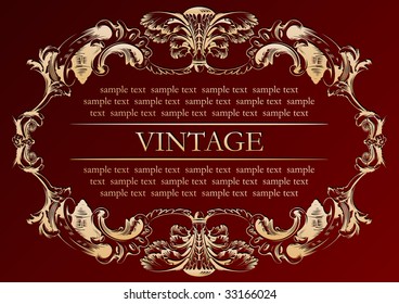 vector vintage frame cover stock