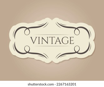 Vector vintage frame decorated with swirls ornament. Isolated banner in old victorian style.