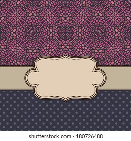 Vector vintage frame with drops and text place