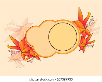 Vector vintage frame with flowers background and place for text