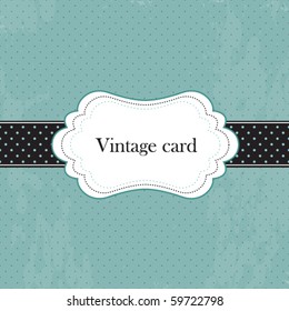 Marco vectorial vintage, tarjeta de saludo