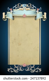Vector vintage frame with hand draw elements