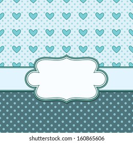 Vector vintage frame with hearts