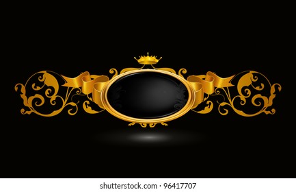 Vector vintage frame on black