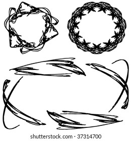 Vector of vintage frame on pattern retro background. Calligraphic design elements. Vector decorative frames. Ornate frames and scroll elements