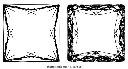 Vector of vintage frame on pattern retro background. Calligraphic design elements. Vector decorative frames. Ornate frames and scroll elements.