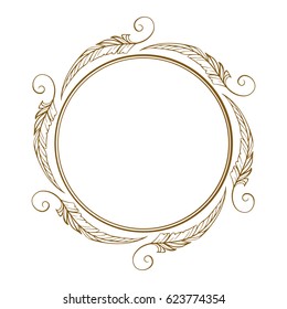 Vector vintage frame on a white background.