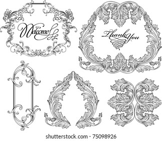 Vector Vintage frame set 2