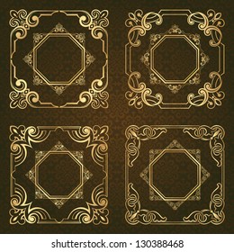 Vector vintage frame set