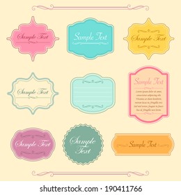 Vector vintage frame set