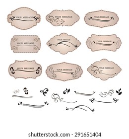 Vector Vintage Frame Set and calligraphic design elements.