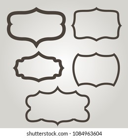 Vector of vintage frame set on pattern retro background. Calligraphic design elements. - stock vector
