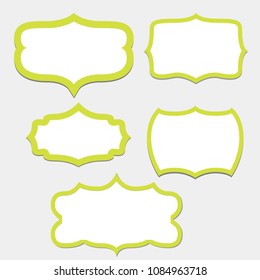 Vector of vintage frame set on pattern retro background. Calligraphic design elements. - stock vector
