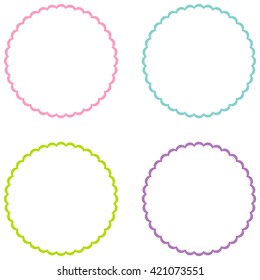 Vector of vintage frame set on white background. 