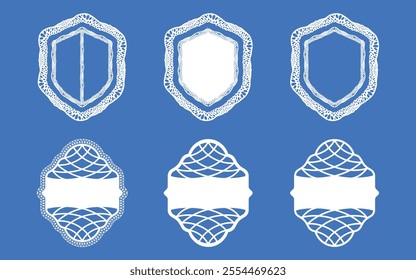 Vector Vintage Frame Set. Ornamental label frames. Old ornate emblem, decorative sticker and retro badge.