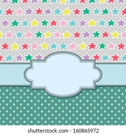 Vector vintage frame with stars