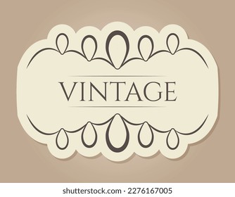 Marco vectorial vintage con remolinos. Cartel o plantilla victoriano.