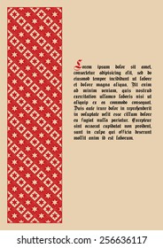 Vector vintage frame. Template book page in a gothic style. Vector retro background.  Ornamental border. Page header. Place for text. Vector illustration.