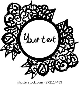 Vector vintage frame. Tracery illustration and card for your text.