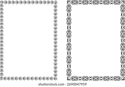 vector vintage frames black on a white background