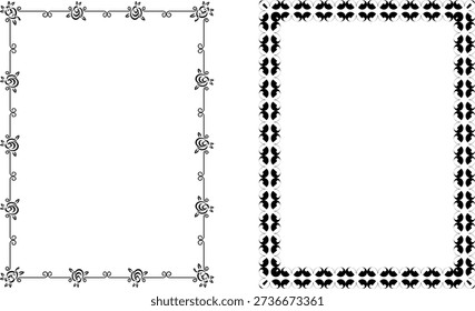 vector vintage frames black on a white background